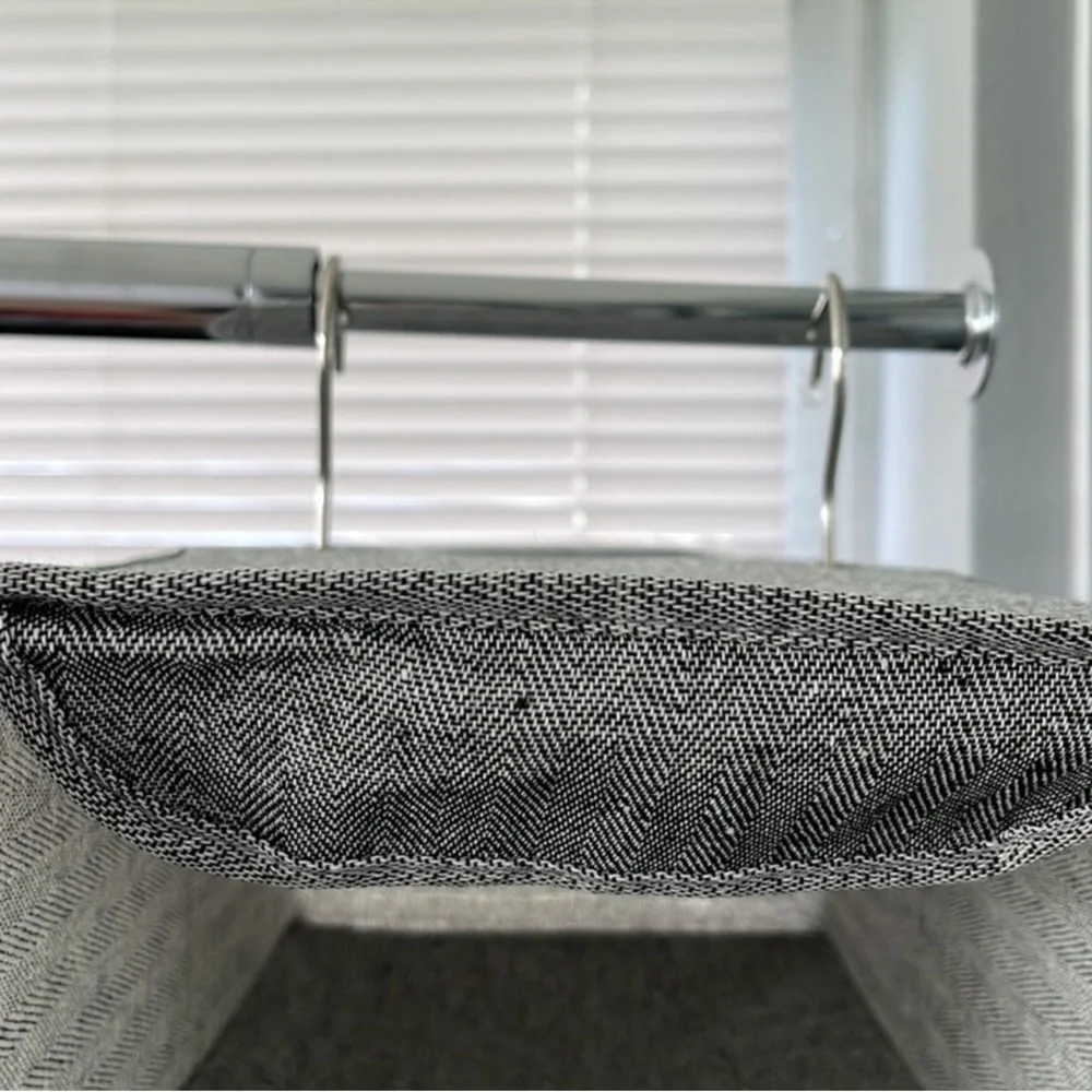 Hanging Shoe Organizer Woven Herringbone Tweed Gray